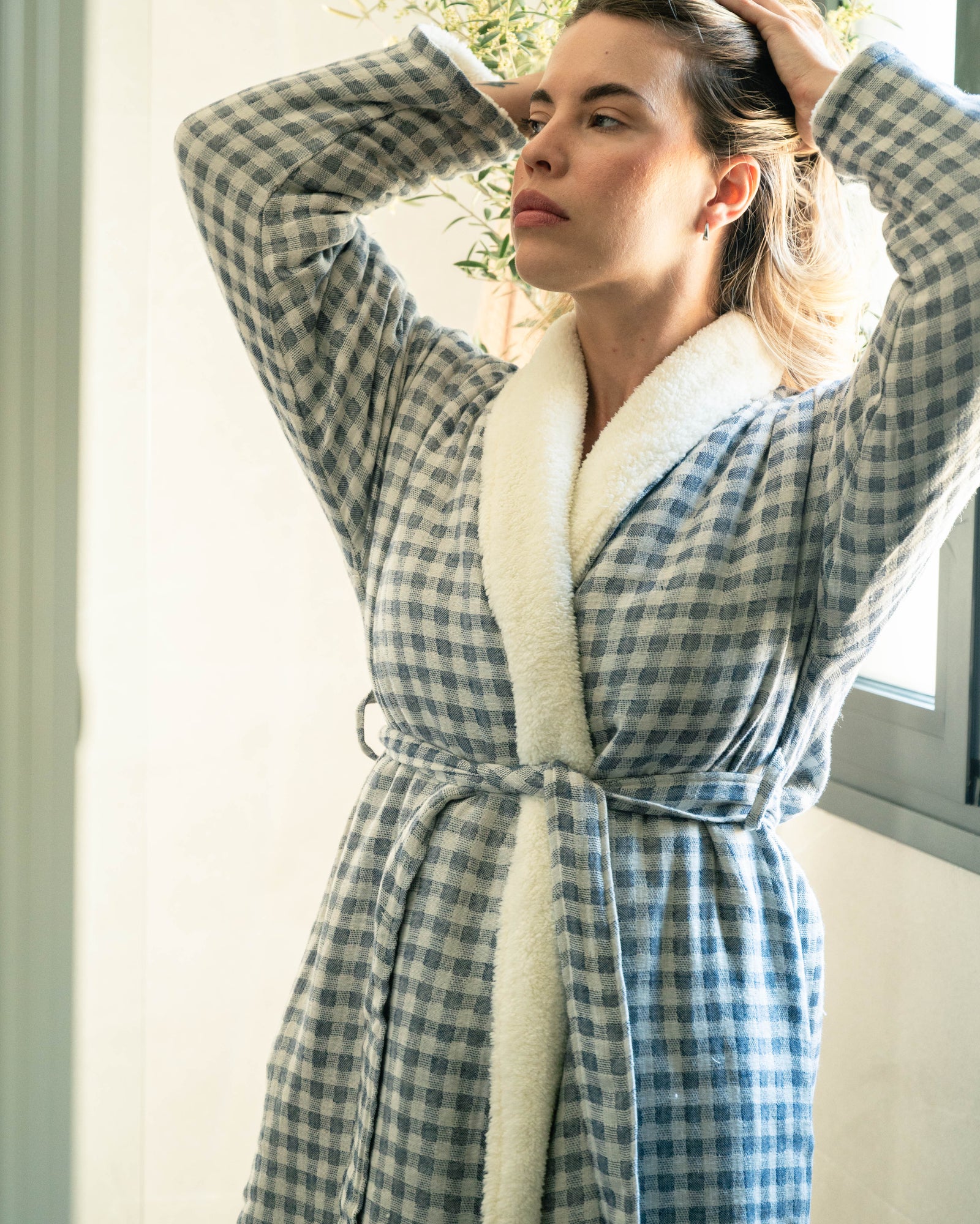 Cala Sherpa-Lined Cotton Robe