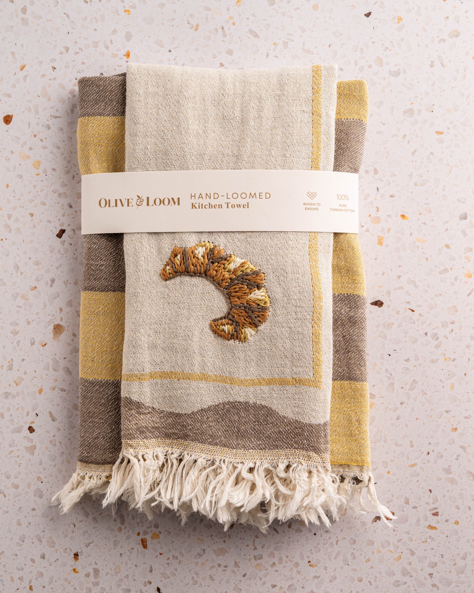 Croissant Hand-Stitched Tea Towel Set