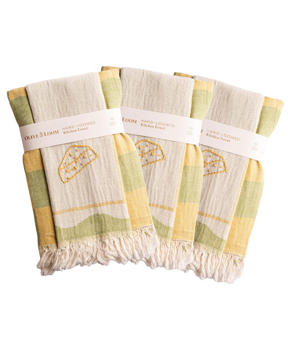 3 Pack Hand-Stitched Kitchen Towel Sets