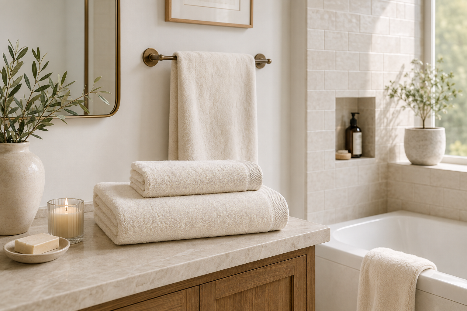 Ecru Plush Turkish Cotton Towel