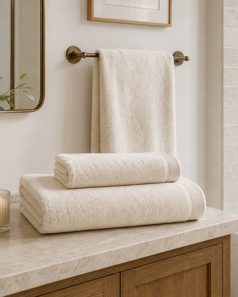 4 Body + 4 Hand - Ecru Plush Turkish Cotton Towel