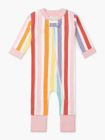 One-Piece Baby Pajamas_rainbow Stripes