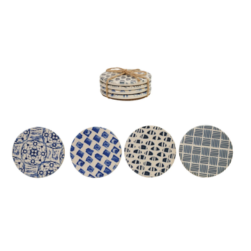 Stoneware Coasters with Tile Pattern
