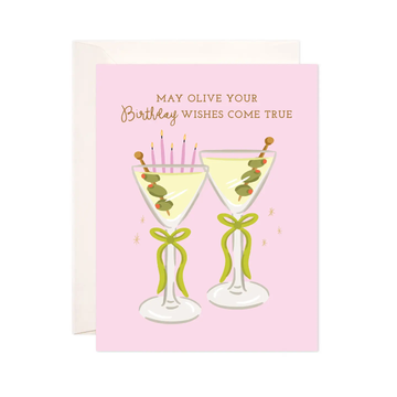 Olive Your Wishes Greeting Card - Martini Birthday Card