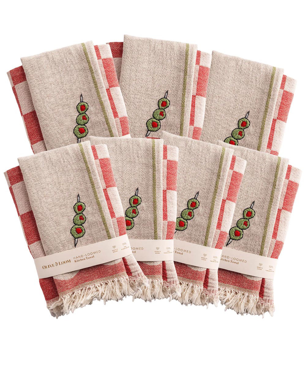 7 Pack Hand-Stitched Kitchen Towel Sets