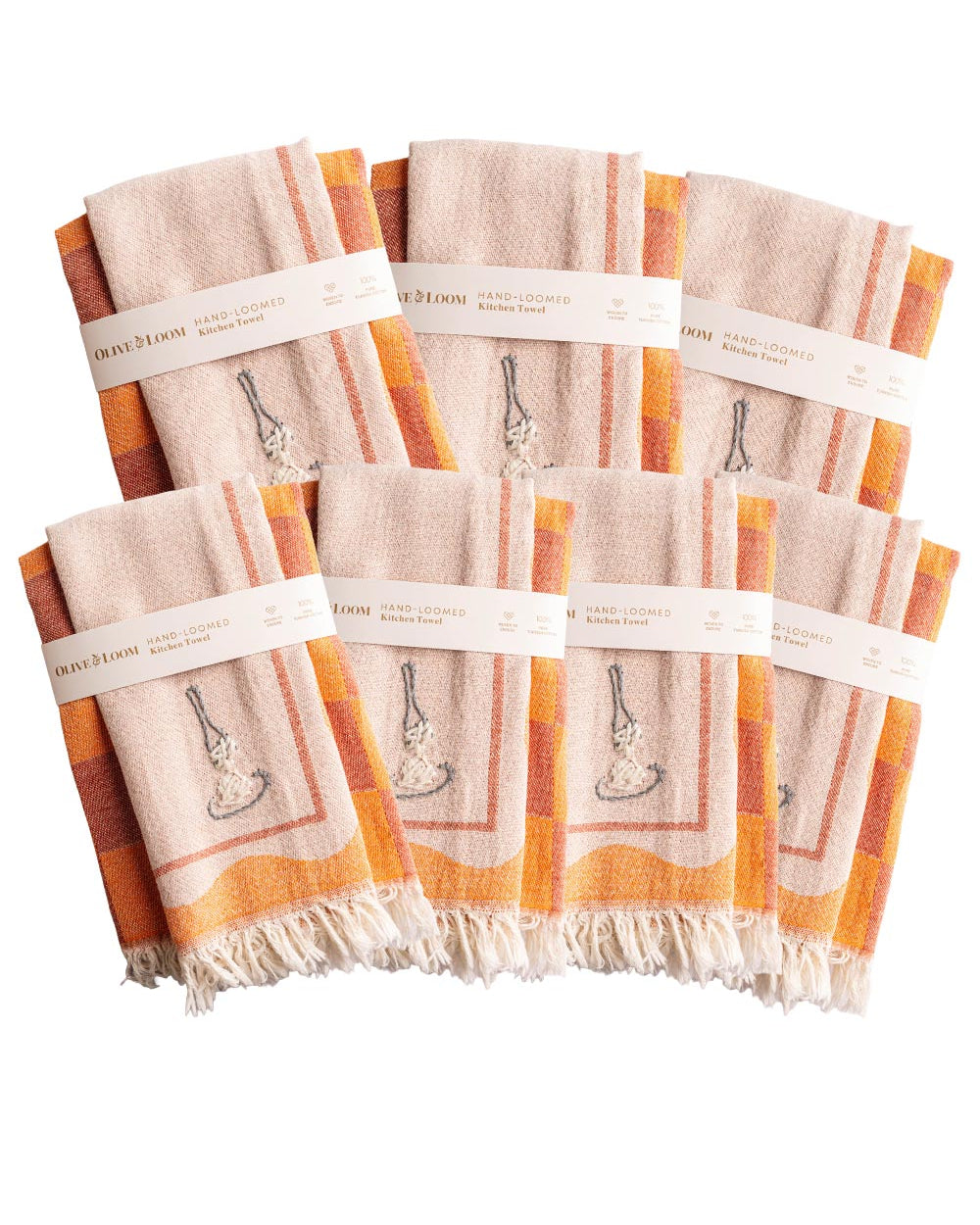 7 Pack Hand-Stitched Kitchen Towel Sets