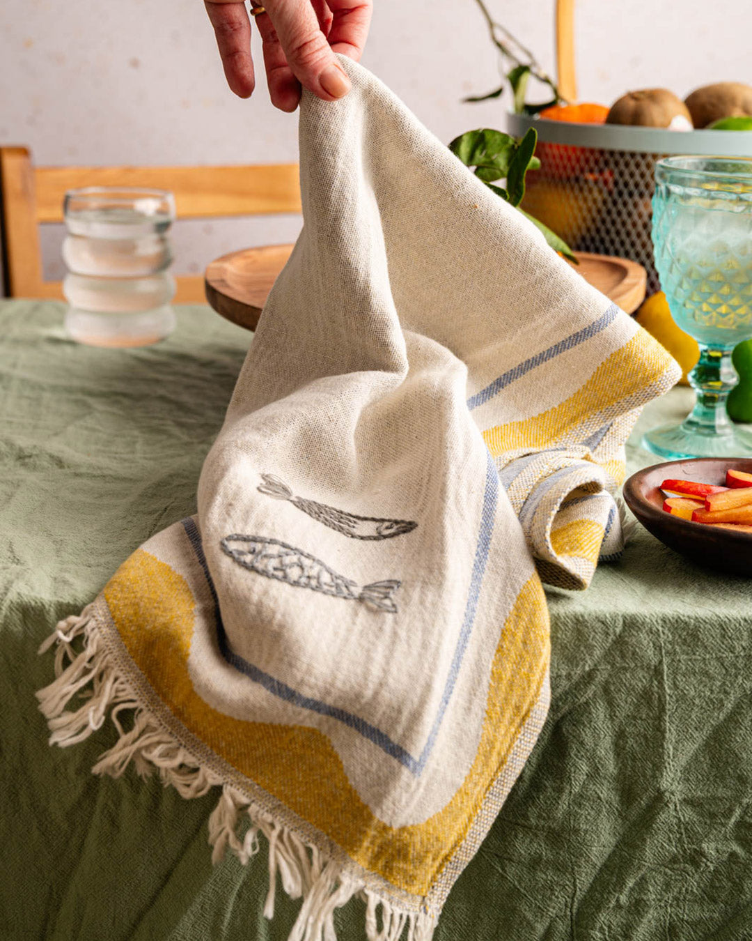 Sardine Hand-Stitched Towel Set
