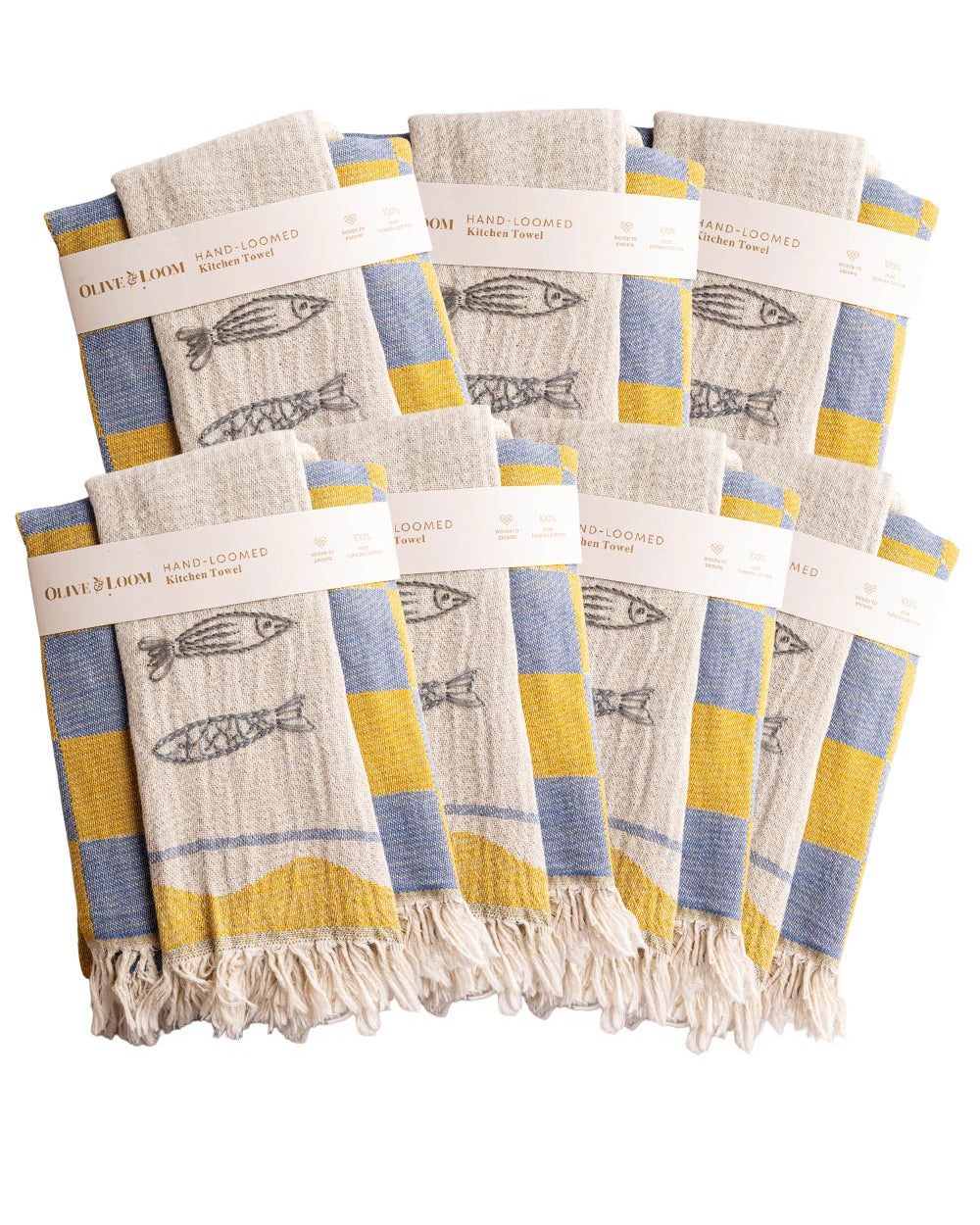 7 Pack Hand-Stitched Kitchen Towel Sets