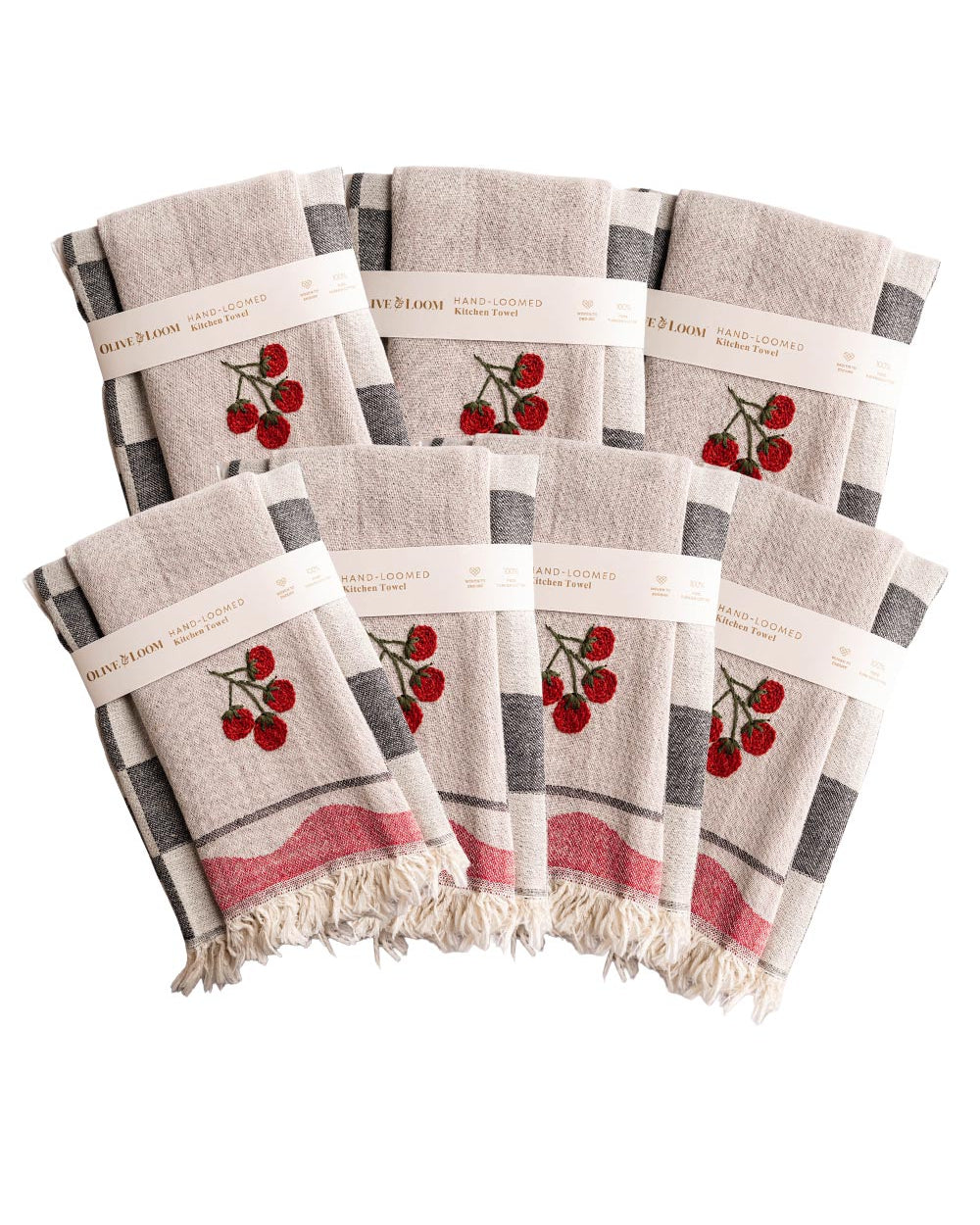 7 Pack Hand-Stitched Kitchen Towel Sets