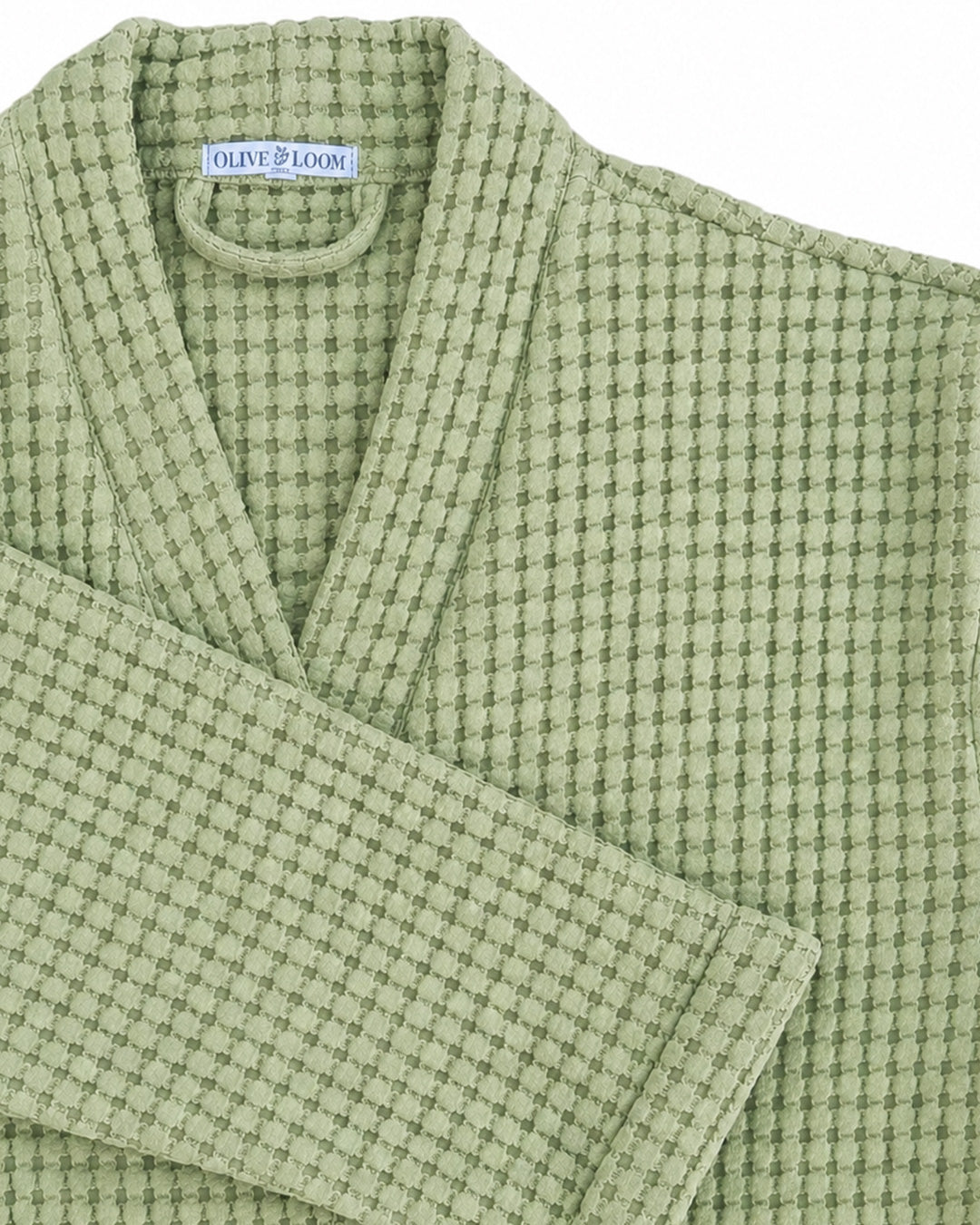 Embroidered Turkish Cotton Waffle Robe