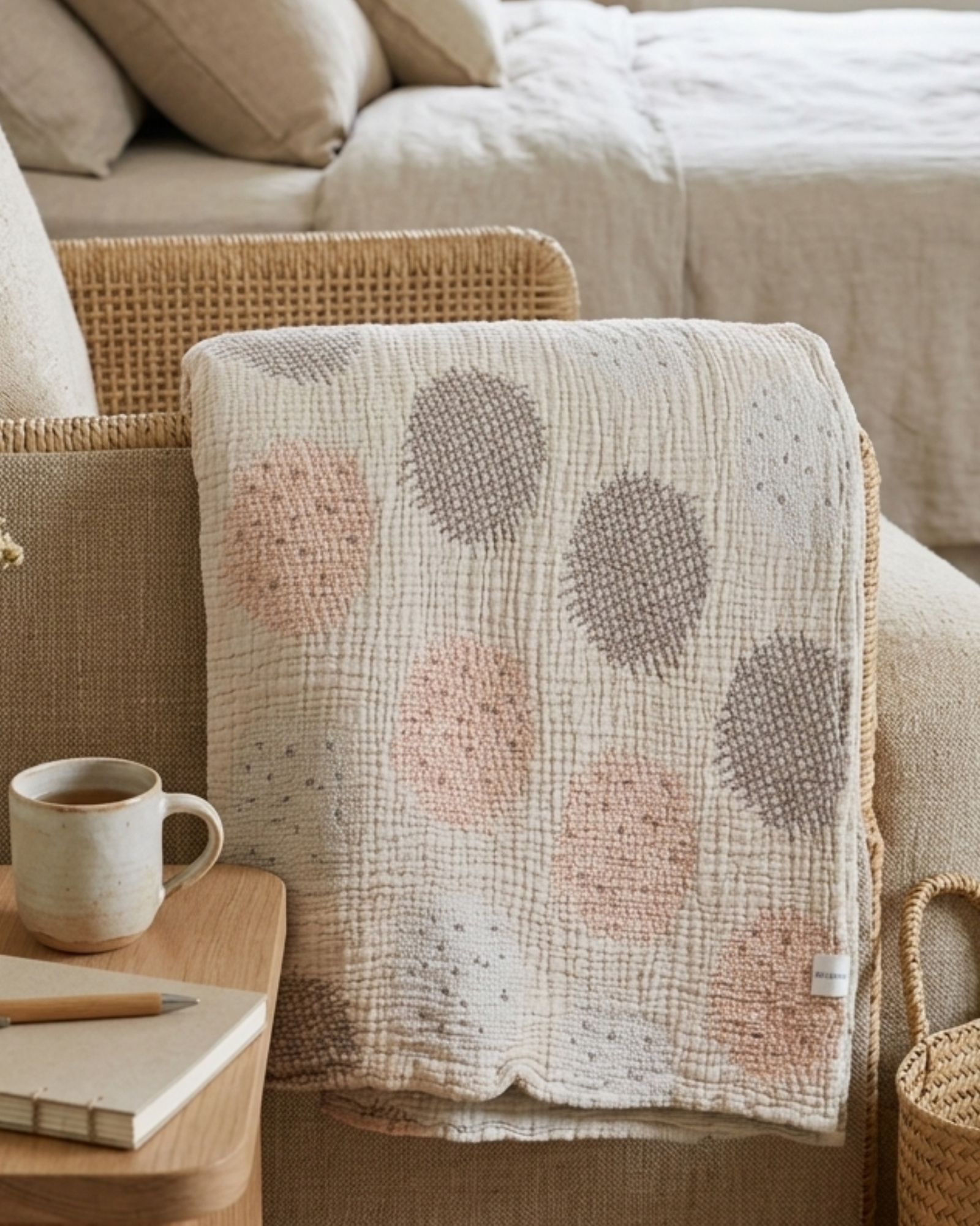Mosaic Muslin Throw Blanket