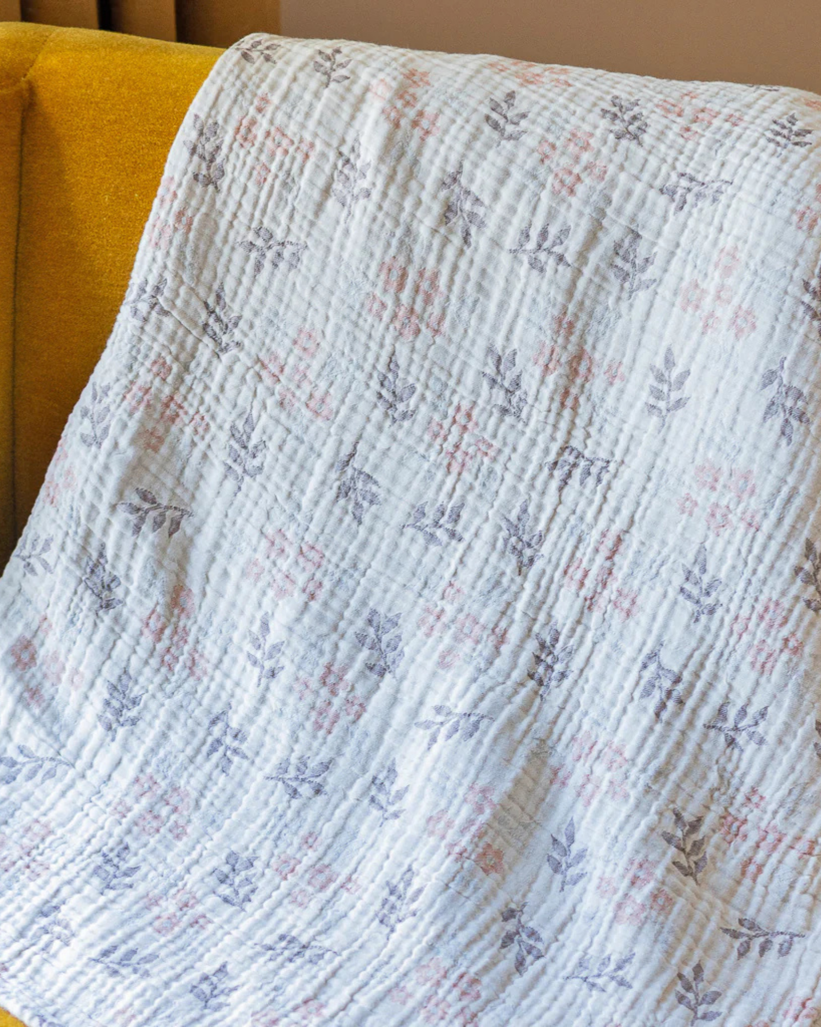 Floral Muslin Throw Blanket