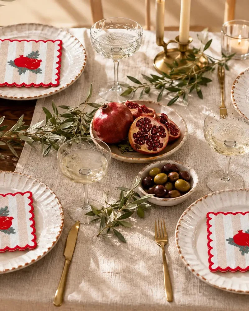Pomegranate Amber Table Set