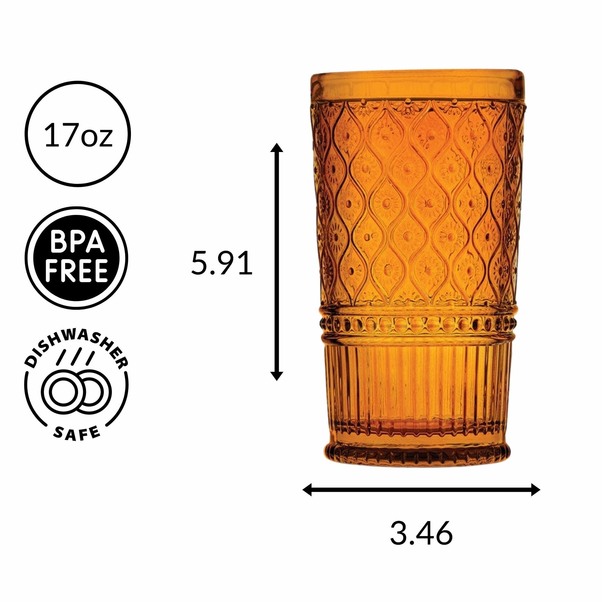 Claro Highball Glass Amber