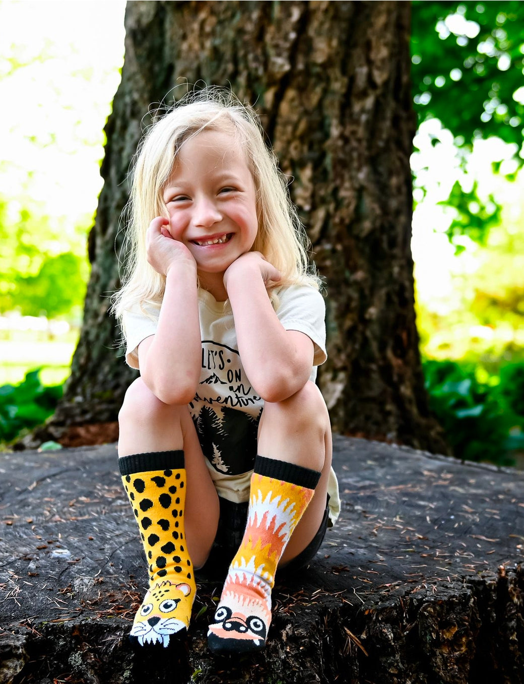 Sloth & Cheetah Mismatched Kids Socks