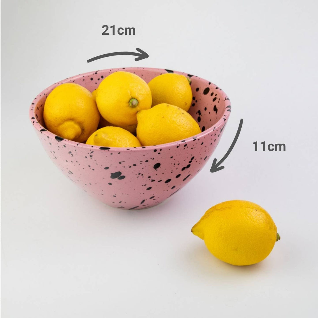 Ceramic Salad Bowl (Pink + Black)