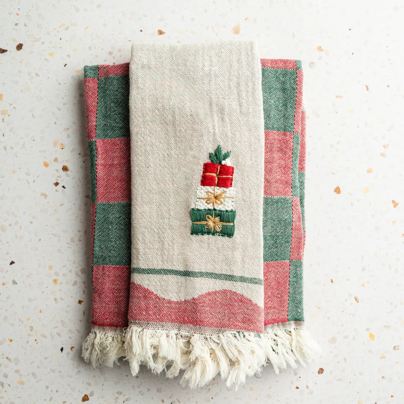 Gift Boxes Hand-Stitched Tea Towel Set