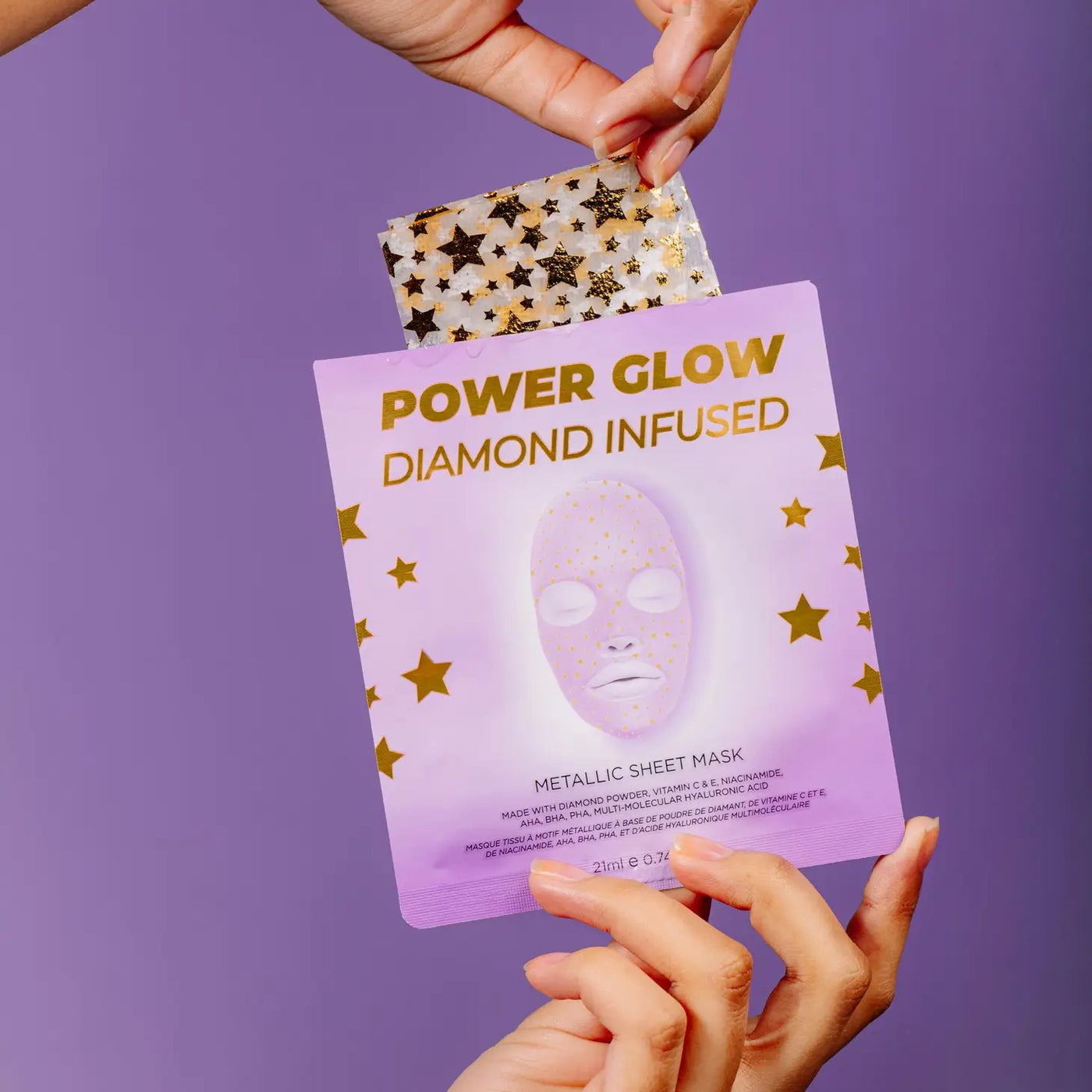 Power Glow Diamond Infused Metallic Face Sheet Mask