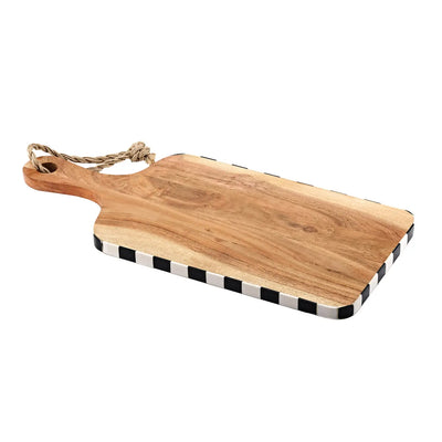 Black and White Checker Wood Rectangle Board