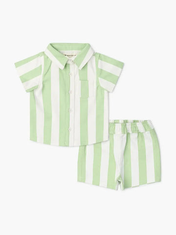 Two-Piece Twill Set_green Cabana Stripe