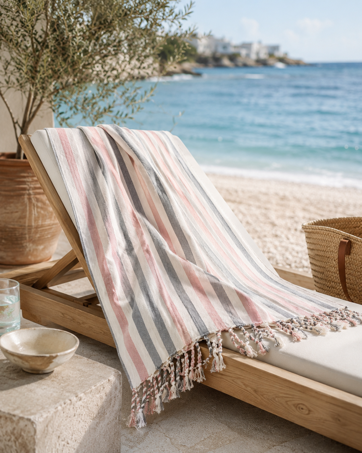 Blush Cove Stripe Towel