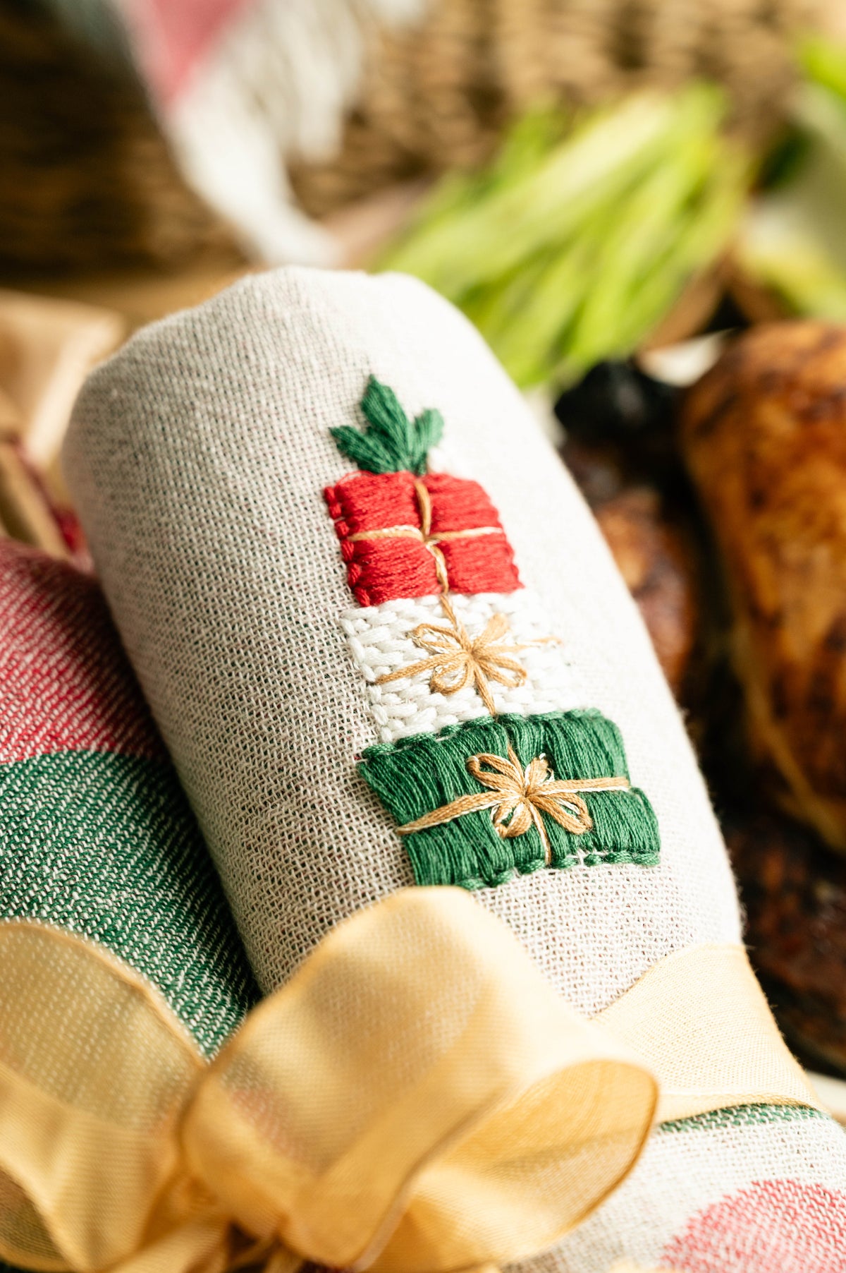 Gift Boxes Hand-Stitched Tea Towel Set