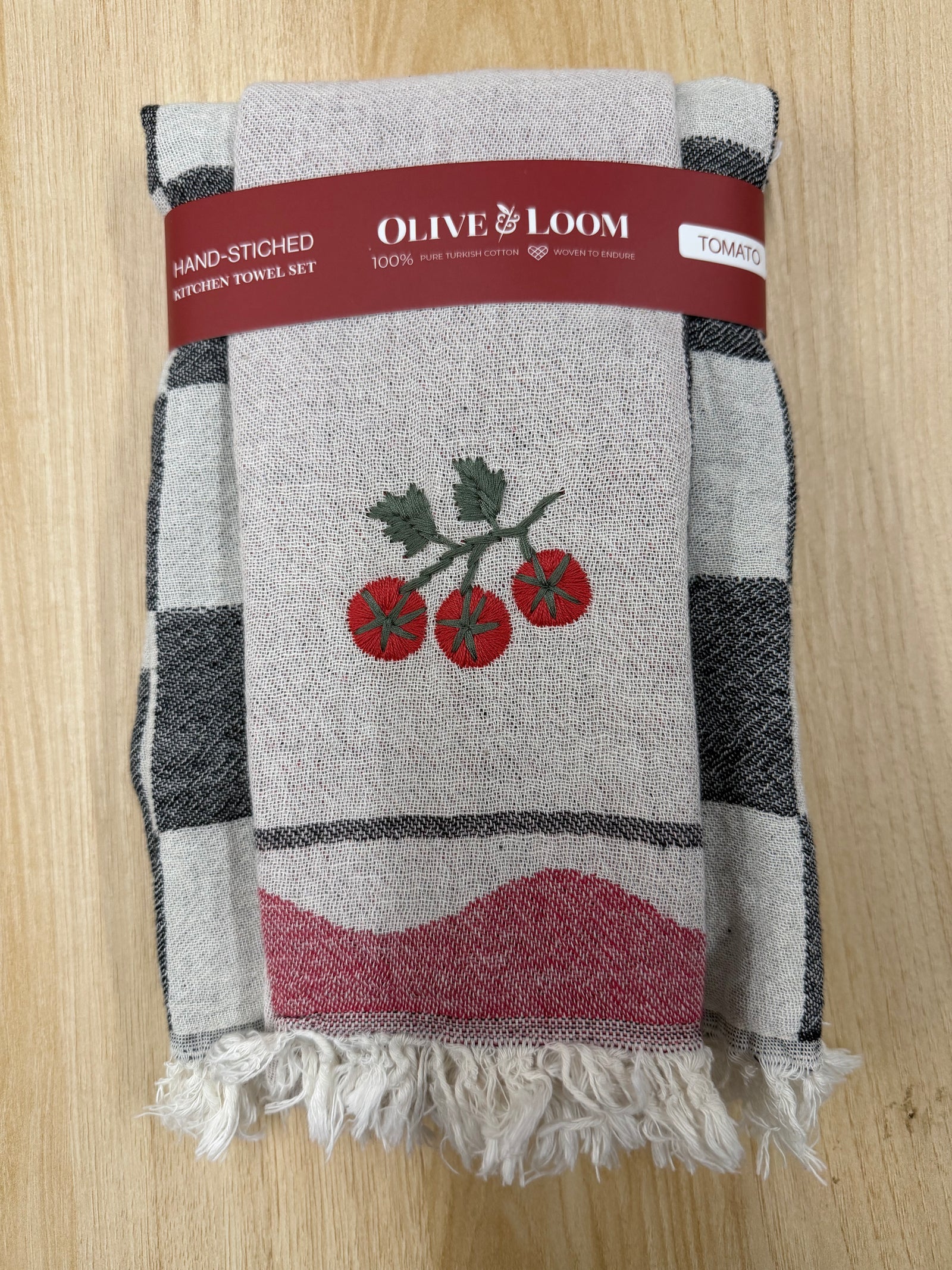 Tomato Hand-Stitched Tea Towel Set