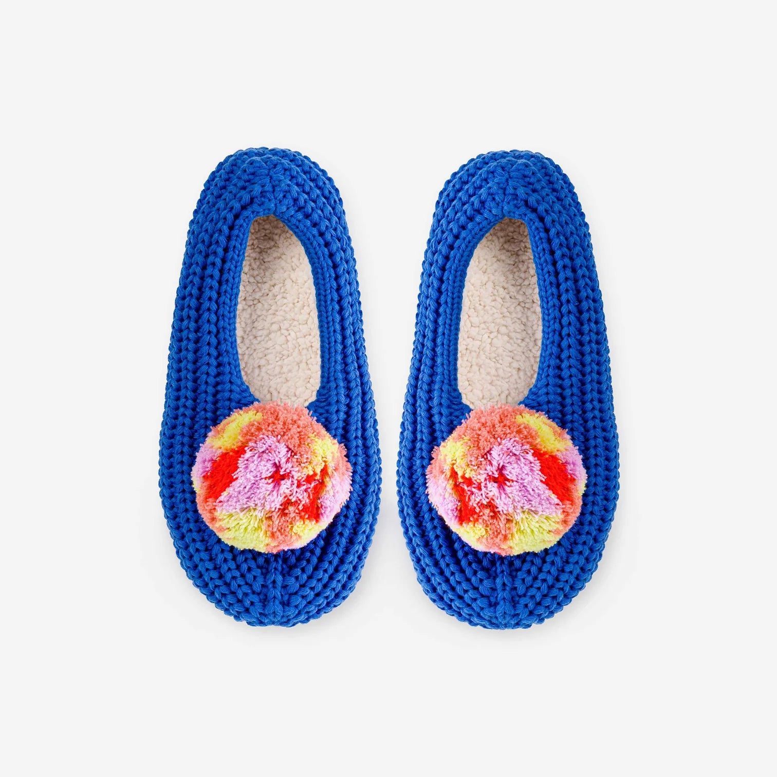 Marble Pom Knit Slippers