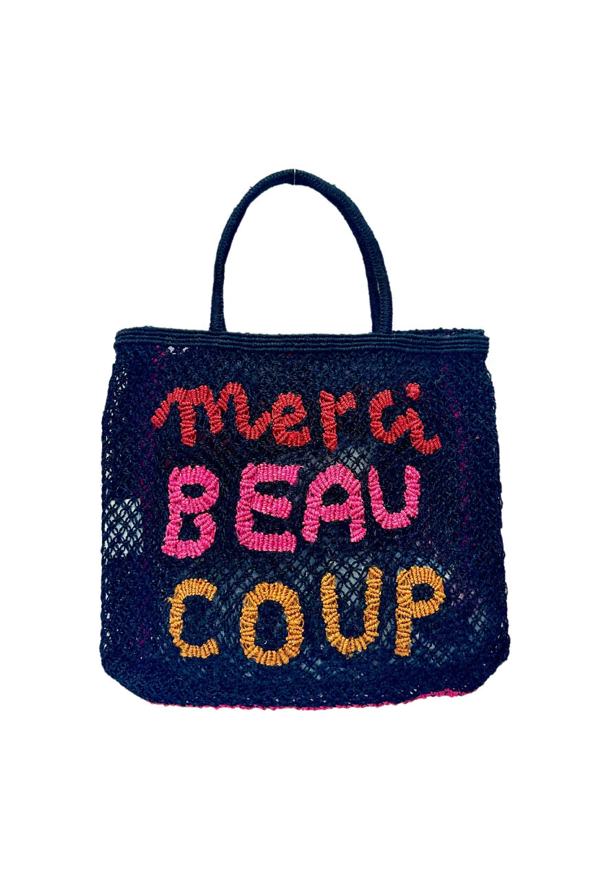 Merci Beau Coup Jute Tote Bag