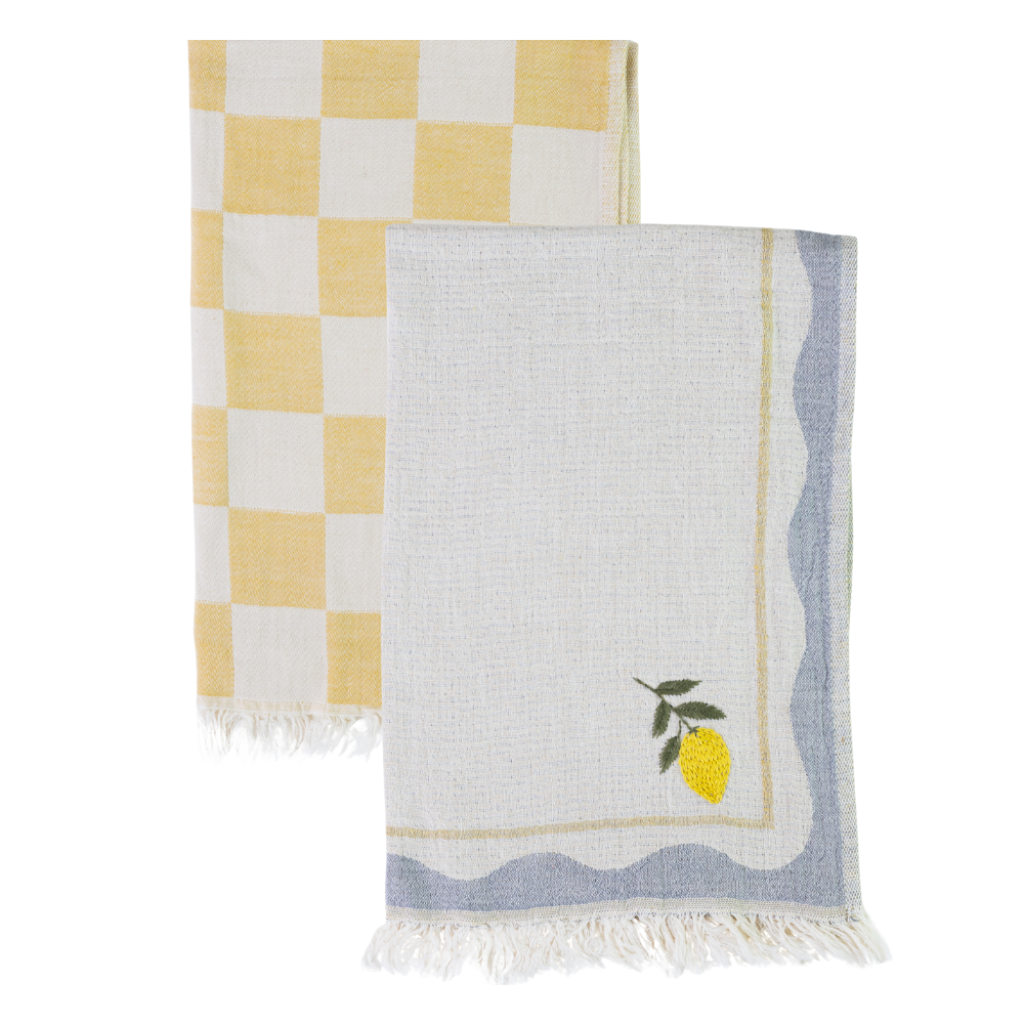 Lemon Hand-Stitched Towel