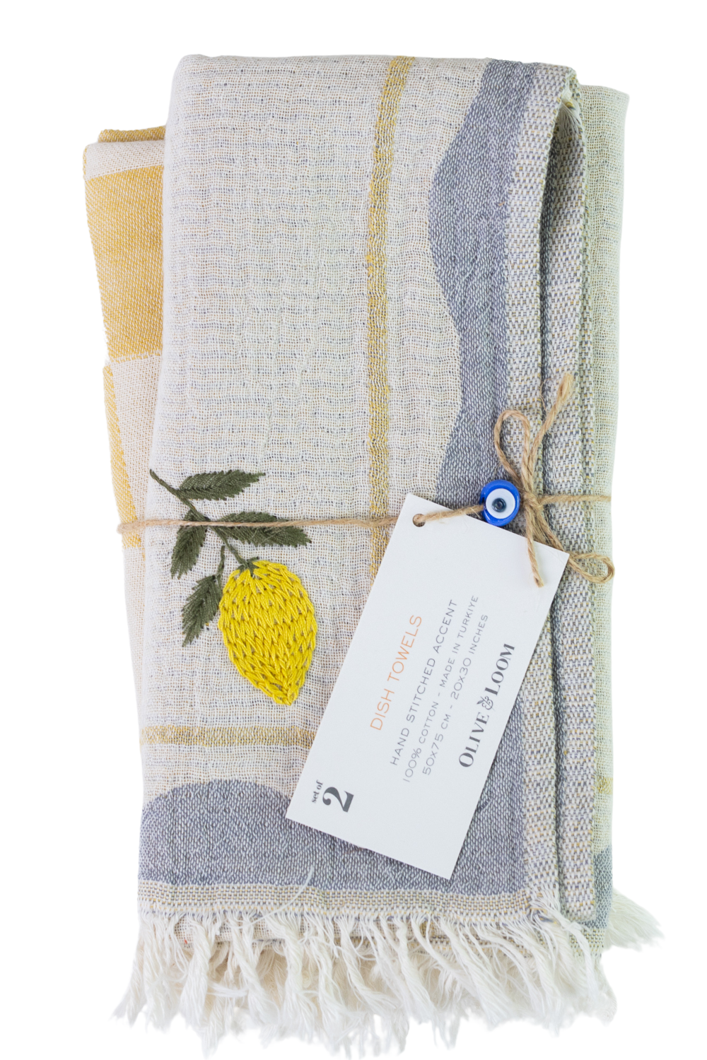 Lemon Hand-Stitched Towel