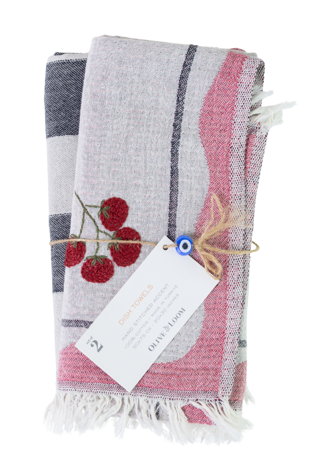 Tomato Hand-Stitched Towel Set