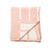 Pink and white striped baby blanket on a white background