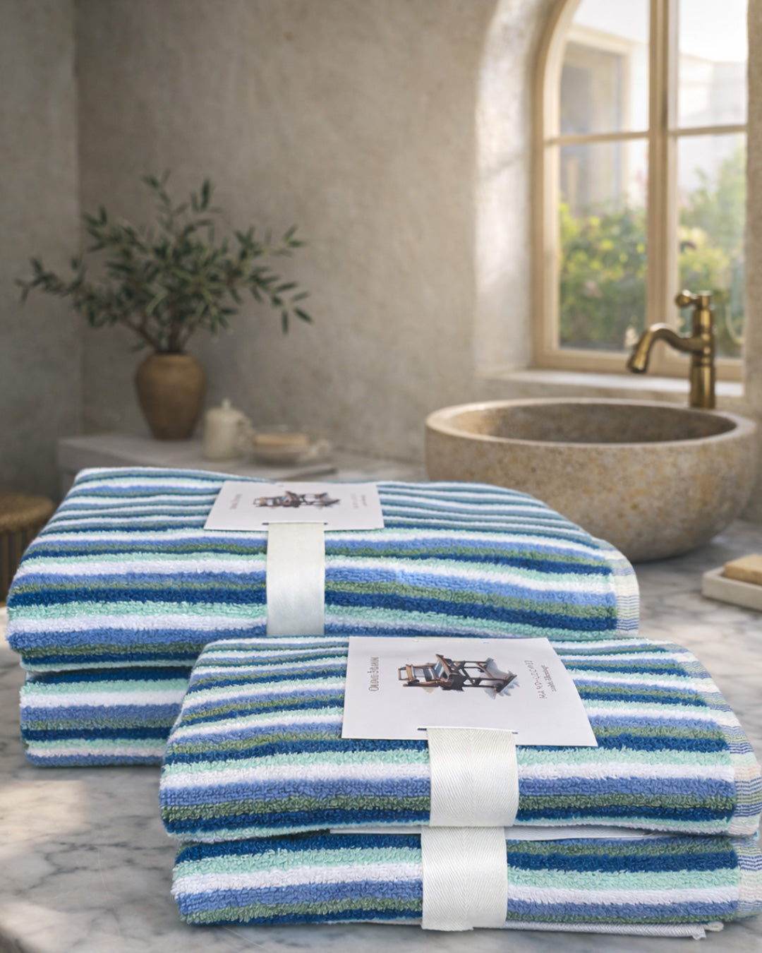 Striped Marseille Towel Bundle (Set of 4)