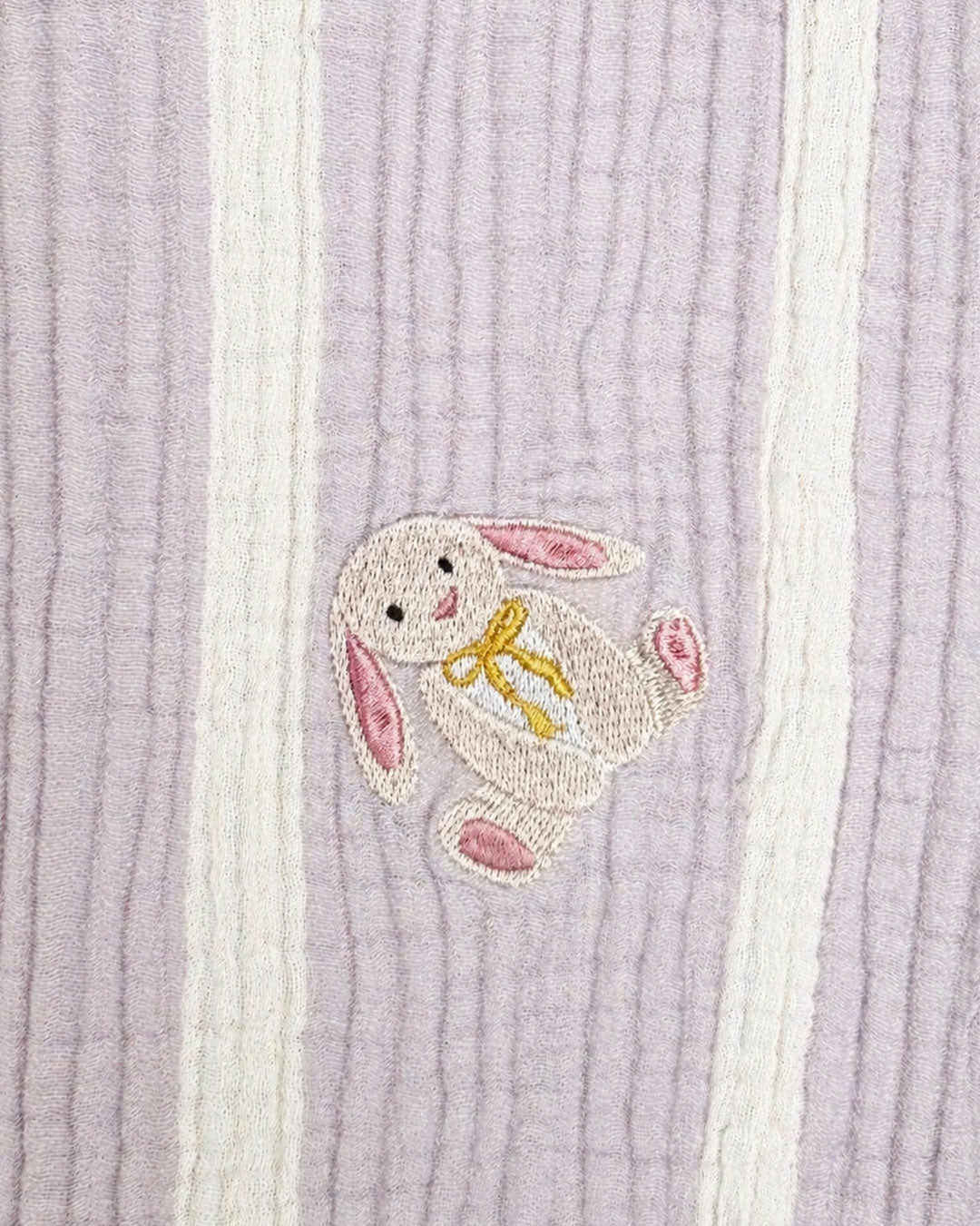 Bunny Embroidered Muslin Baby Blanket