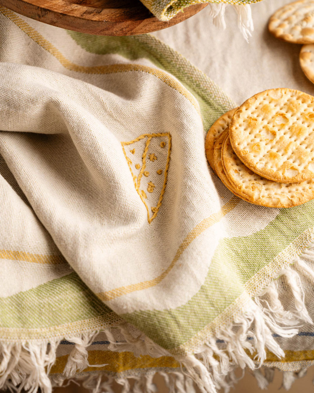 Cheese Hand-Stitched Towel Set
