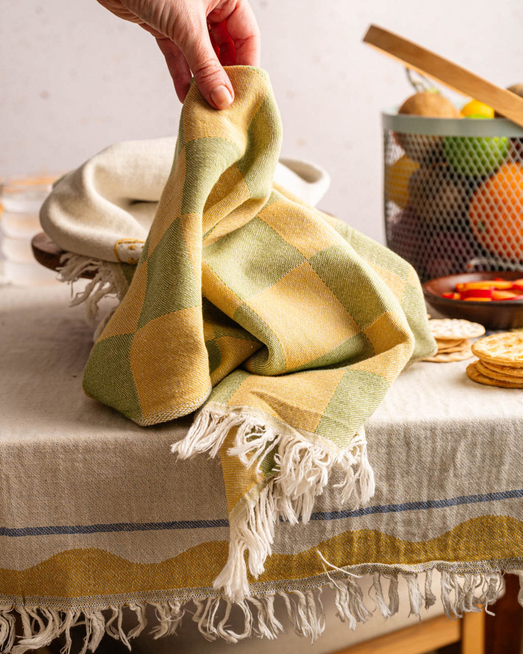 Cheese Hand-Stitched Towel Set