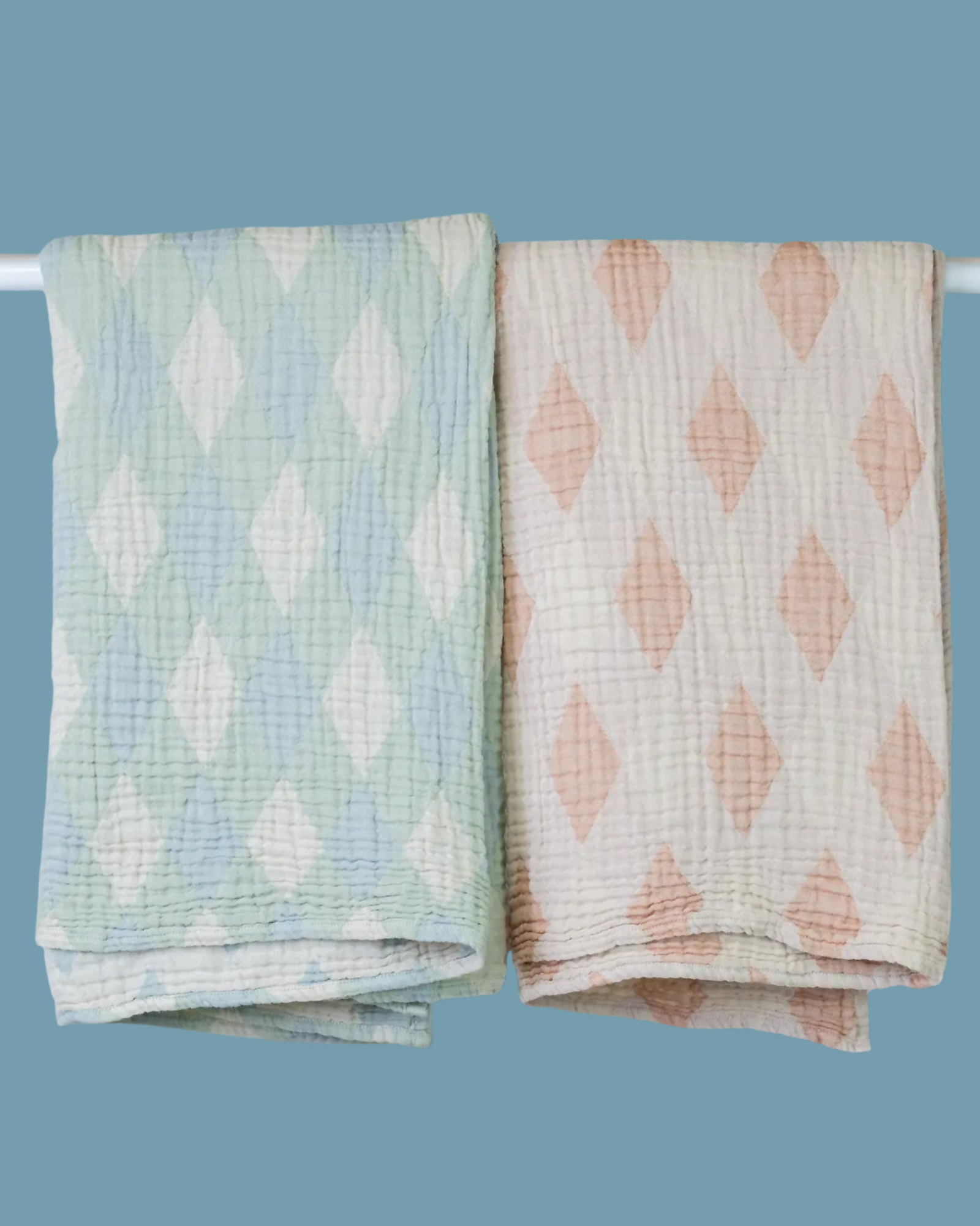 Muslin Diamond Swaddling Blanket