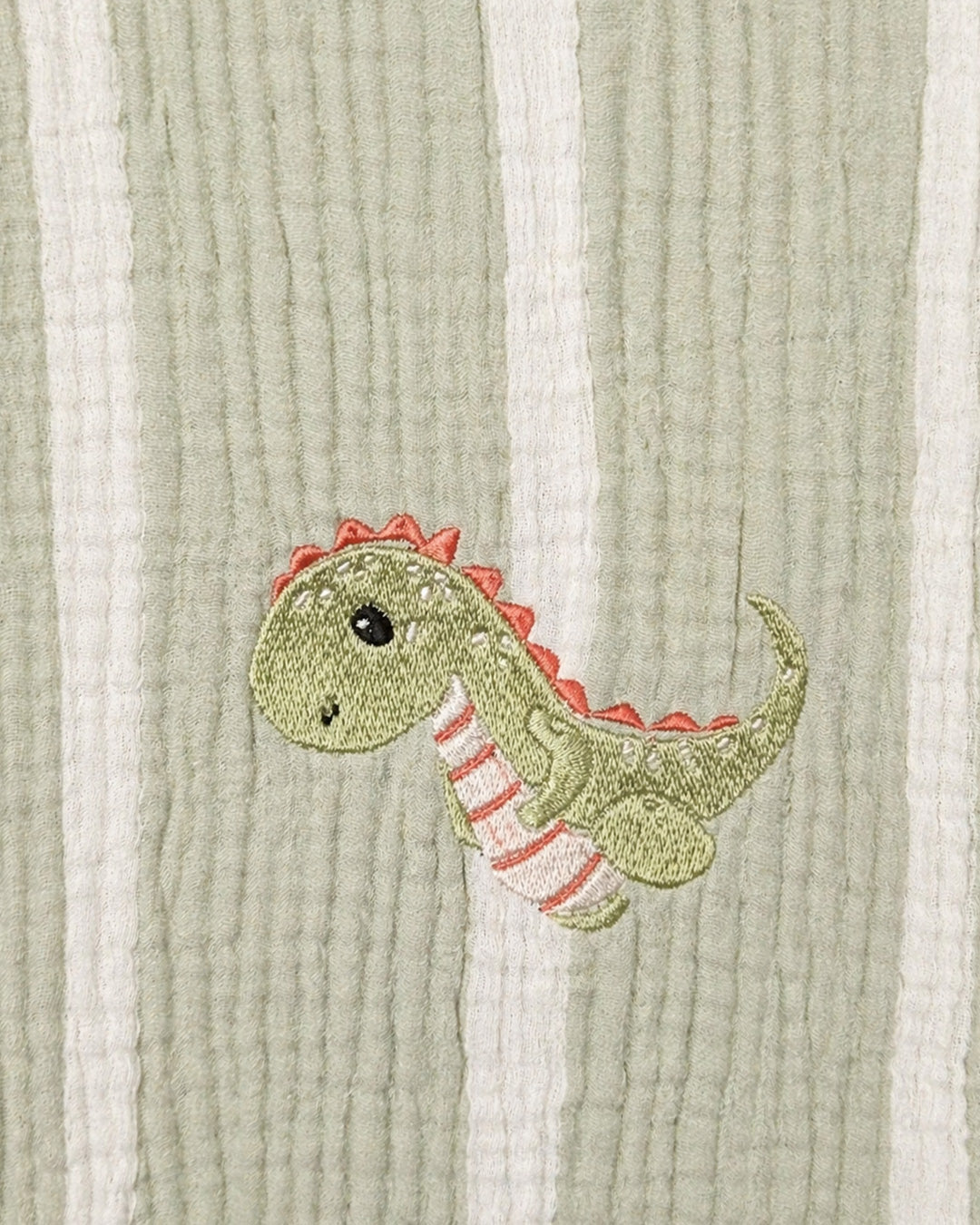 Dinasour Embroidered Muslin Baby Blanket