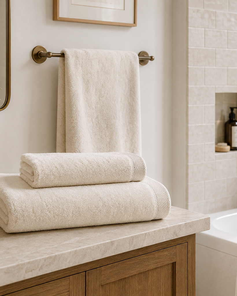 Ecru Plush Turkish Cotton Body Towel