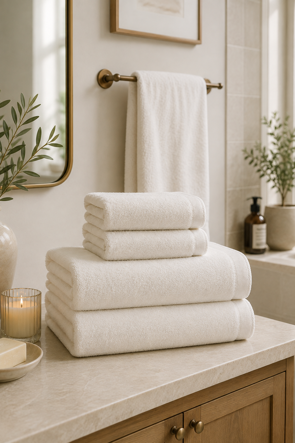 2 Body + 2 Hand - Ecru Plush Turkish Cotton Towel
