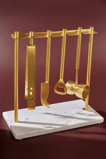 Tokyo Marble & Gold Bar Tools Set