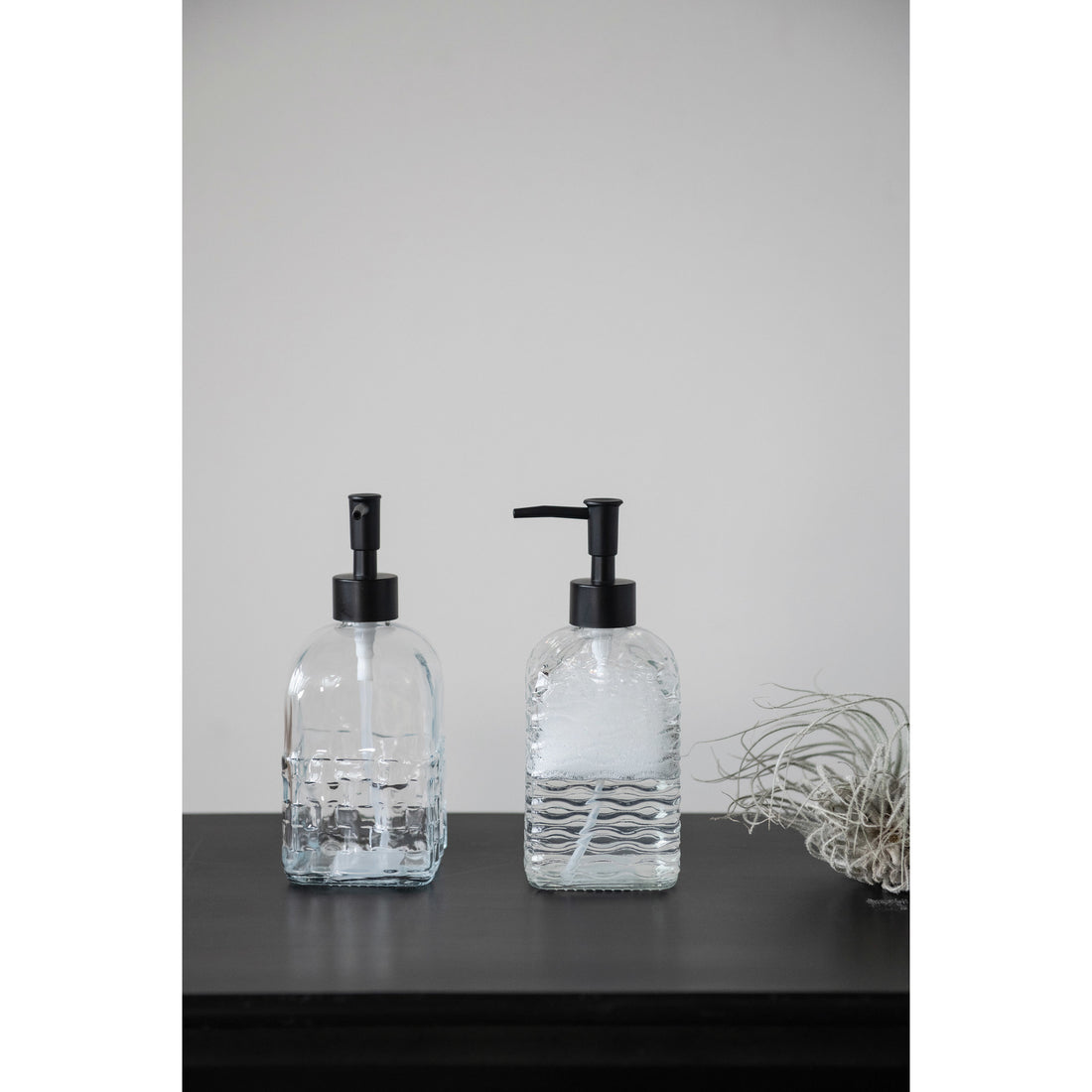 Embossed Glass Soap Dispenser