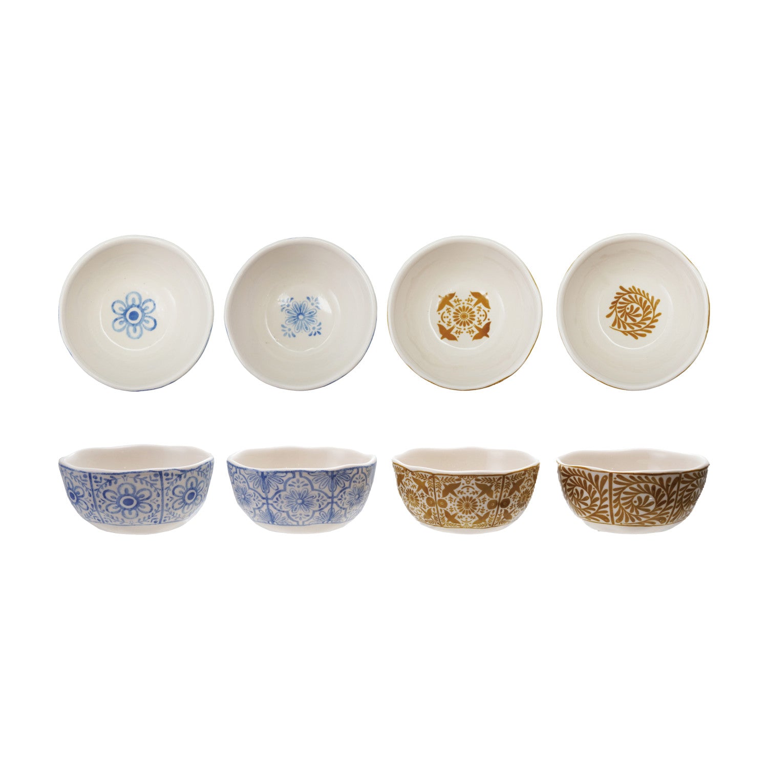 Stoneware Bowl with Tile Pattern