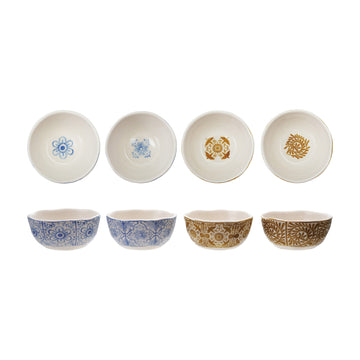 Stoneware Bowl with Tile Pattern