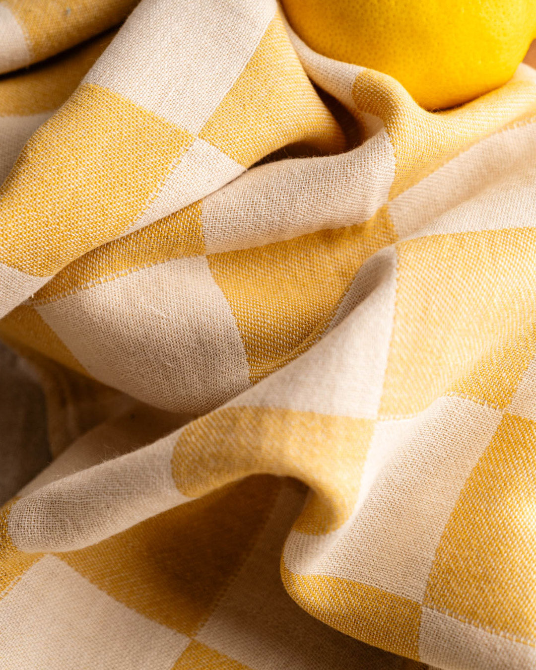 Lemon Hand-Stitched Towel Set