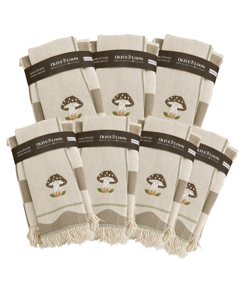7 Pack Hand-Stitched Tea Towel Sets