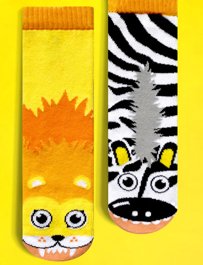 LION & ZEBRA MISMATCHED SOCKS