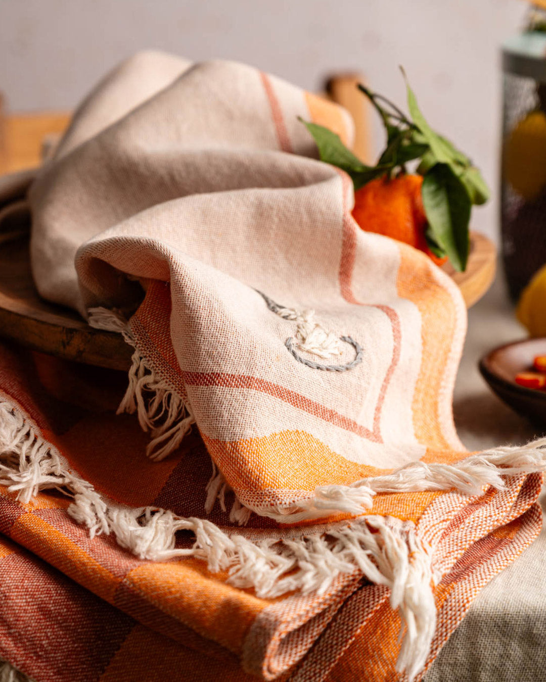 Pasta Hand-Stitched Towel Set