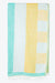 Colorful striped towel with a checkered pattern on a white background